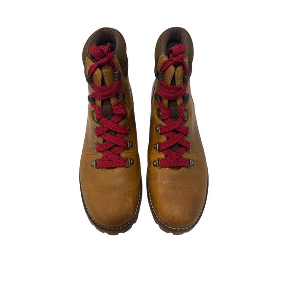 Timberland Women's Boots - Caramel Brown / Red Laces - Size 6.5 - Picture 2 of 5